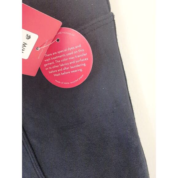 NWT Spanx classic med. navy blue faux suede smoothing leggings - Picture 5 of 5